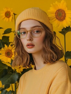 黄色系少女与向日葵写真