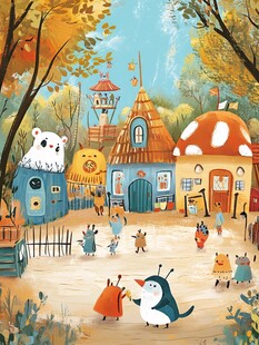 童话小镇的欢乐动物聚会