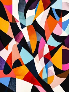 抽象多彩几何图形艺术画