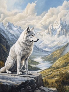 雪山孤狼眺望壮美山河