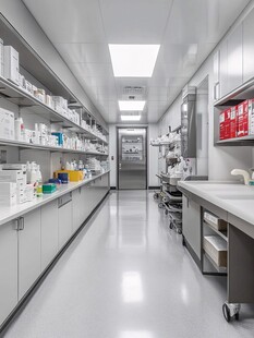 现代整洁的实验室内部场景