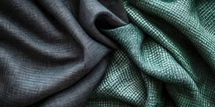 灰绿交织纹理布料特写