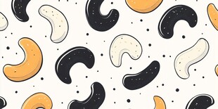 卡通腰果图案背景纹理