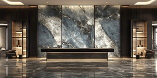 豪华大理石装饰的酒店大堂