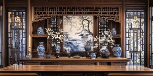 中式雅室 青花瓷饰的古韵空间