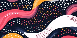 动感波浪圆点抽象图案