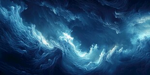 梦幻蓝色云海奇幻景象