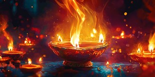 烛光摇曳营造神秘氛围