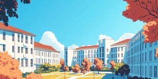 秋日校园风景图