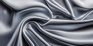 银灰色丝绸布料的优雅褶皱