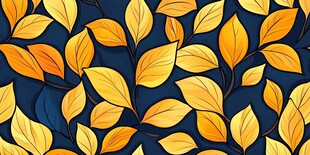 秋日黄叶无缝背景图案