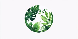 圆形绿植图案