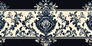 蓝白古典花纹装饰图案