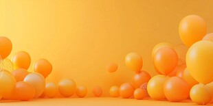 橙色气球营造梦幻场景