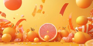 缤纷柑橘营造活力水果场景
