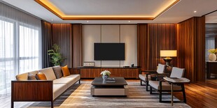 现代中式风格豪华客厅一角