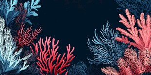 梦幻珊瑚海底植物背景图