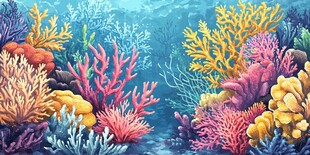 梦幻海底珊瑚景观