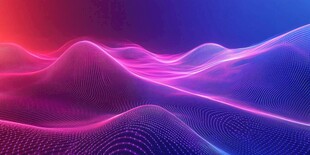 梦幻渐变波浪科技背景图