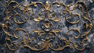 古典金色浮雕花纹装饰图案