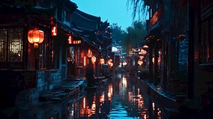 江南水乡夜景 古韵悠长