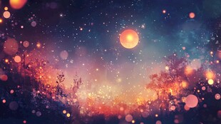 梦幻星空下的浪漫夜景