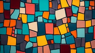 彩色几何拼接抽象背景图