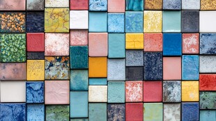 多彩马赛克瓷砖墙面