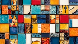 多彩拼接艺术马赛克图案