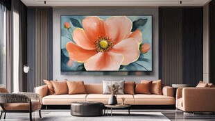 客厅中艳丽花卉装饰画