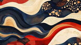 流动色彩波浪抽象艺术画