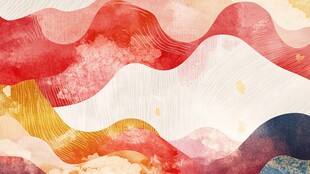 彩色波浪抽象艺术背景图