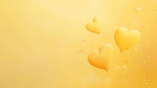黄色爱心气泡梦幻背景