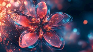 梦幻炫彩科技花朵绽放