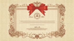复古风带蝴蝶结荣誉证书模板