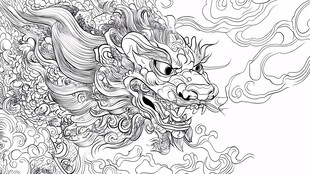 中式龙纹图案 霸气威严