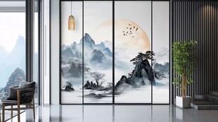 中式山水屏风客厅新景致