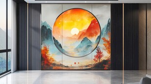 中式山水圆画 尽显雅致意境