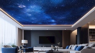 梦幻星空客厅天花板设计