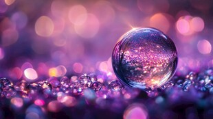 梦幻紫水晶球与璀璨光斑