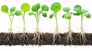 嫩绿幼苗破土而出