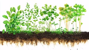 地表下的植物根系与茎叶