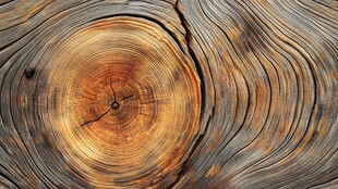 老树年轮纹理特写