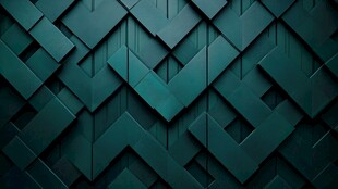 深绿几何拼接立体背景图