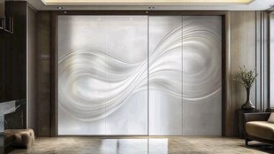 现代简约风艺术玻璃推拉门