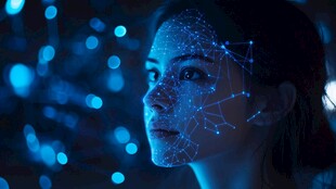 科技感人脸光影艺术画面