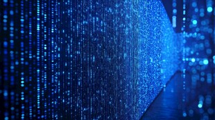 蓝色数字矩阵科技背景图