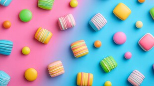 多彩马卡龙糖果缤纷排列