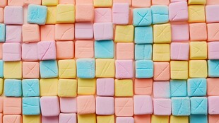 多彩软糖方块排列图案