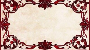 复古红花纹边框装饰图